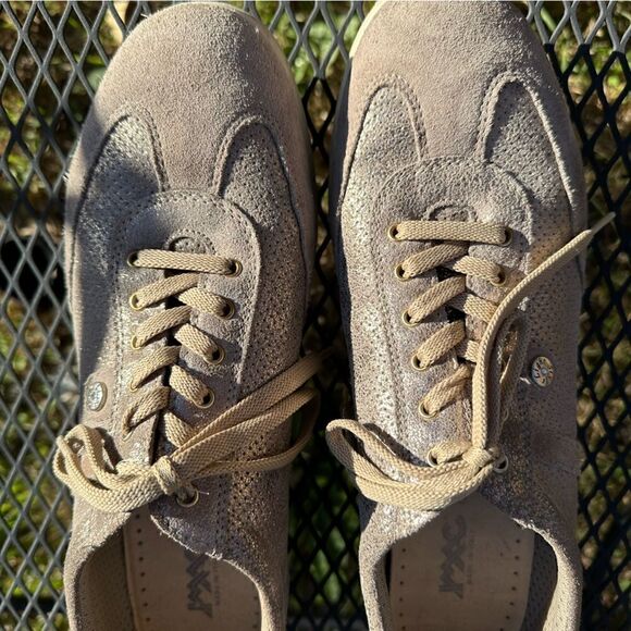 ☘️- IMAC Metallic Beige Leather Sneakers Light Style. Made in Italy Sz 41 - Picture 9 of 16